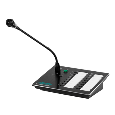 Microfono da tavolo  - Annunci generali e di emergenza - 16 tasti di selezione area - Uso manuale e programmato - Supporta la tastiera di espansione