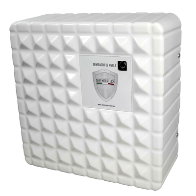 Nebbiogeno Defendertech - 2 relè Ajax installati per l'attivazione e lo sparo - 415 m3 in 60" - Batteria non inclusa - Fino a 4.5 minuti di capacità - Non lascia tracce dopo l'erogazione della nebbia