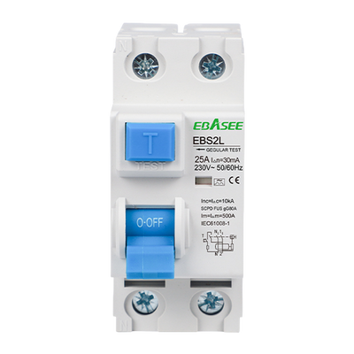 FENIVA | Interruttore differenziale - Corrente nominale 40A - 2 poli (installazioni monofase) - Sensibilità 30mA - Tipo di scatto A - Per guida DIN / Conforme alle norme IEC/EN 61008-1