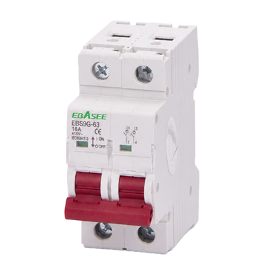 FENIVA | Sezionatore / Isolatore - Corrente nominale 16A  - 2 poli (installazioni monofase) - Per l'isolamento e la manovra - Su guida DIN - Conforme alle norme IEC/EN 60947-3