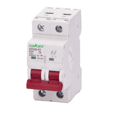 FENIVA | Sezionatore / Isolatore - Corrente nominale 63A - 2 poli (installazioni monofase) - Per l'isolamento e la manovra - Su guida DIN - Conforme alle norme IEC/EN 60947-3