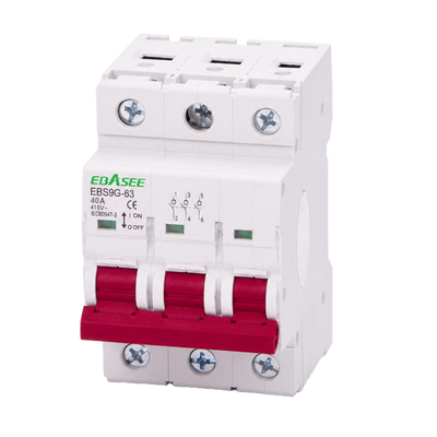 FENIVA | Sezionatore / Isolatore - Corrente nominale 40A  - 3 poli (installazioni trifase) - Per l'isolamento e la manovra - Su guida DIN - Conforme alle norme IEC/EN 60947-3