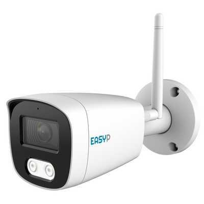 Cámara Bullet IP AI EASY-P - 4MP | Lente 2.8 mm - IR 30 m | Mic  - Instalación Plug &amp; Play - Soporta UMD y Motion Detect 2.0 - IP67 | Wifi6 | P2P | Metal
