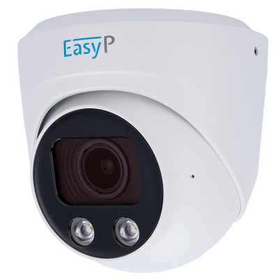 Telecamera Turret IP AI EASY-P - 4MP | Ottica Motorizzata 2.7 ~ 13.5 mm - IR 25 m | Microfono - Installazione Plug &amp; Play - Supporta UMD e Motion Detect 2.0 - IP67 | PoE | P2P | Metallo