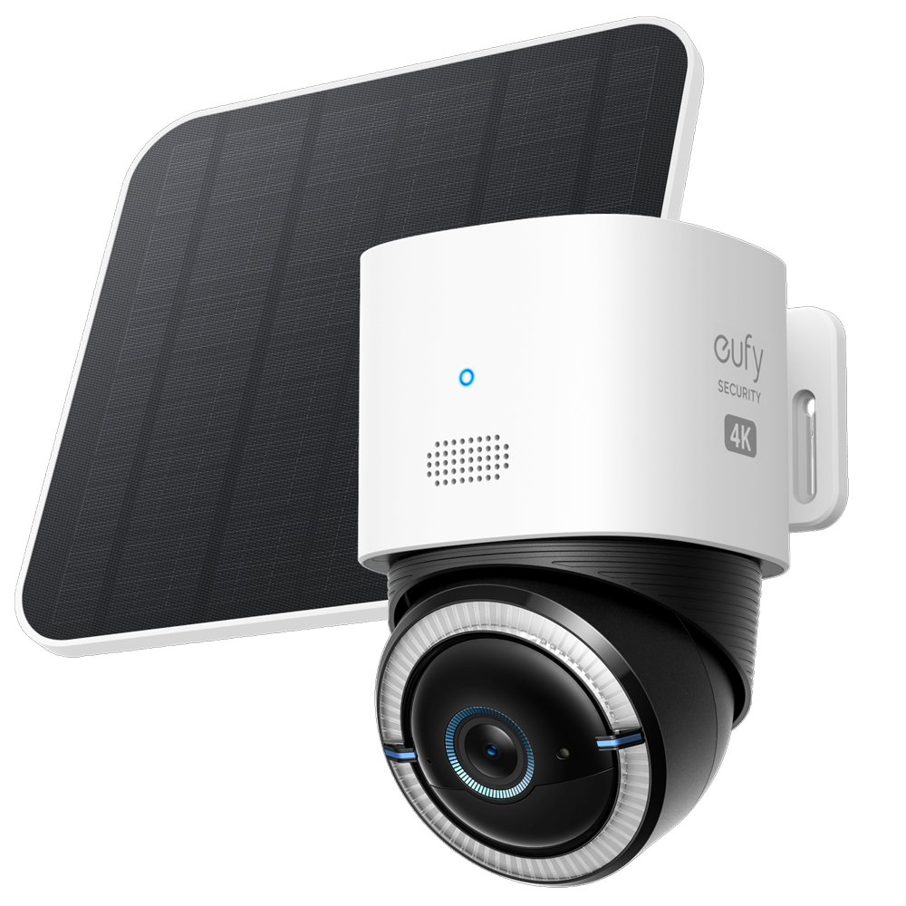 Telecamera 4G LTE / Wifi Eufy by Anker - 4K | Full Night color | IR 10m | LED bianco  - Batteria 9400 mAH | Pannello solare 5W - Scheda MicroSD 32GB inclusa - Rilevamento PIR | IA Persone e Veicoli - Adatto per esterni IP65