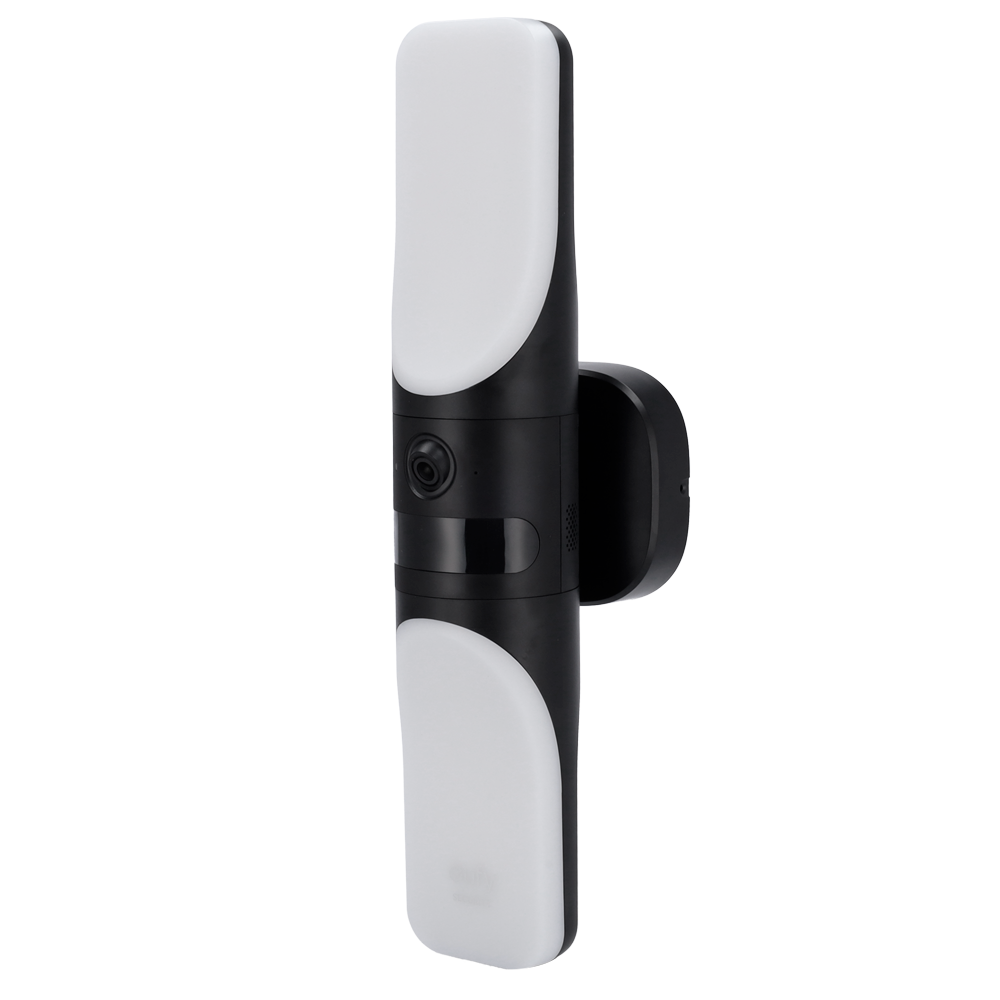 Telecamera con faretto Eufy by Anker - Risoluzione 2K / PIR e rilevamento di persone - Faretto 1200 lm / Bianco e a colori RGB - Audio bidirezionale / Sirena - Storage integrato 4 GB - Adatto per esterni IP65