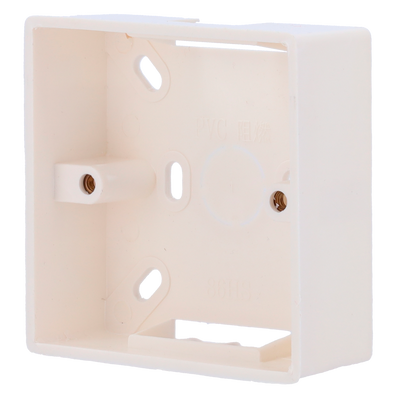 Box per pulsante - Compatibile con la selezione dei prodotti - Montaggio ad incasso - Fabbricato in plastica - Misure 86 (H) x 86 (l) x 33 (P) mm - Foro di collegamento
