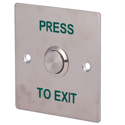 Pulsante di liberazione porta - Uso professionale - Testato 500.000 usi - NO/NC/COM | Montaggio a incasso o in superficie - Misure 86 (H) x 86 (l) x 29 (P) mm - Realizzato in acciaio inox