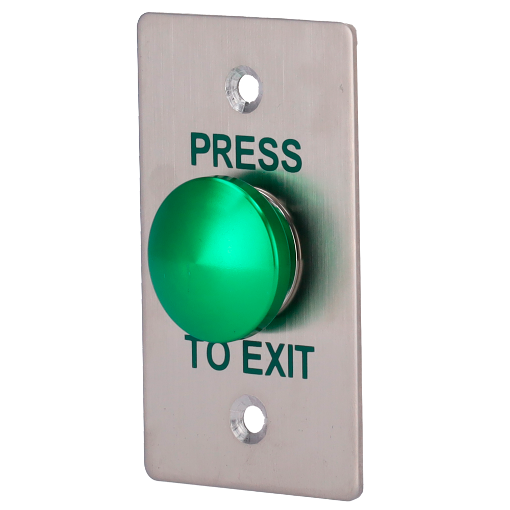 Pulsante di liberazione porta - Tipo semisfera - Testato 500.000 usi - NO/COM | Da incasso o a parete - Misure 86 (H) x 50 (l) x 23 (P) mm - Realizzato in acciaio inox