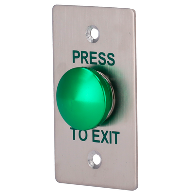 Pulsante di liberazione porta - Tipo semisfera - Testato 500.000 usi - NO/COM | Da incasso o a parete - Misure 86 (H) x 50 (l) x 23 (P) mm - Realizzato in acciaio inox