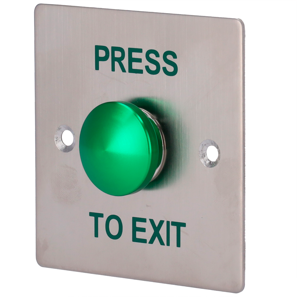 Pulsante di liberazione porta - Tipo semisfera - Testato 500.000 usi - NO/COM | Da incasso o a parete - Misure 86 (H) x 86 (l) x 23 (P) mm - Realizzato in acciaio inox