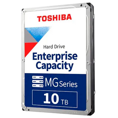 Disco duro Toshiba - Capacidad 10 TB - Interfaz SATA 6 Gb/s - Hasta 32 transmisiones de inteligencia artificial - Modelo MG10ADA10TE - Especial para videograbadores de red (NVR)
