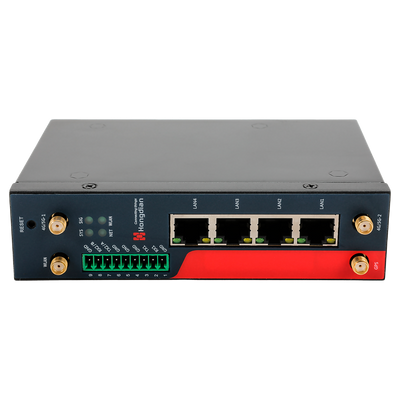 Hongdian Router Industriale 4G - 4G Cat 4 - 4 porte PoE+ Ethernet RJ45 10/100/1000  - Slot per scheda SIM 4G/3G - Porte RS232/RS485 - Wi-Fi 802.11b/g/n 2.4GHz