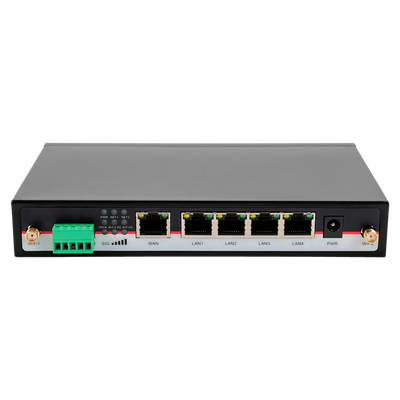 Hongdian Router 4G Industriale - 2 x 4G moduli LTE CAT 6 - Dual SIM Dual Modem - Porte RS232/RS485 - Wi-Fi 802.11b/g/n/ac 2.4GHz-5GHz - 5 porte Ethernet RJ45 Gigabit