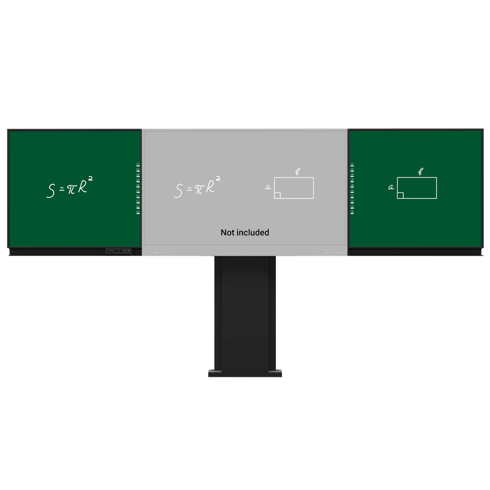 Compatibile con l'opzione interattiva IB-TE-YL-75E2  - Lavagna laterale sinistra per gesso  - Lavagna laterale destra per gesso - Digitalizzazione della scrittura su Windows - Supporto regolabile a parete e a pavimento