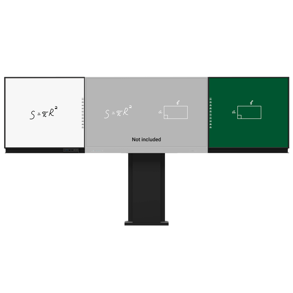 Compatibile con l'opzione interattiva IB-TE-YL-75E2  - Lavagna laterale sinistra per pennarello - Lavagna laterale destra per gesso - Digitalizzazione della scrittura su Windows - Supporto regolabile a parete e a pavimento