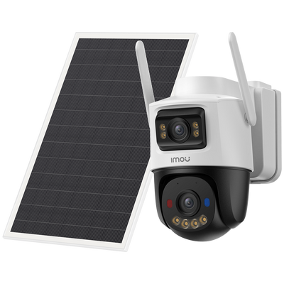 Kit Telecamera AOV Doppio kit 5MP+5MP - 4G / WiFi/ 10000 mAh / Pannello Solare 8W - 3.6mm / Autotracking / IR + Full-color - Audio bidirezionale / Sirena + Flash blu-rosso - IMOU SENSE persone - Adatta per esterni