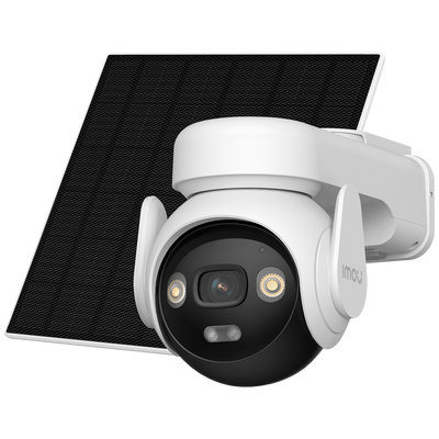 Kit telecamera a batteria AOV PT PRO 5MP - 4G / WiFi/ 10000 mAh / Pannello Solare 5W - 3.6mm / Autotracking / AURORA Full-color - Audio bidirezionale / Sirena + Flash blu-rosso - IMOU SENSE rilevamento persone + 32GB SD - Adatto per esterni IP66