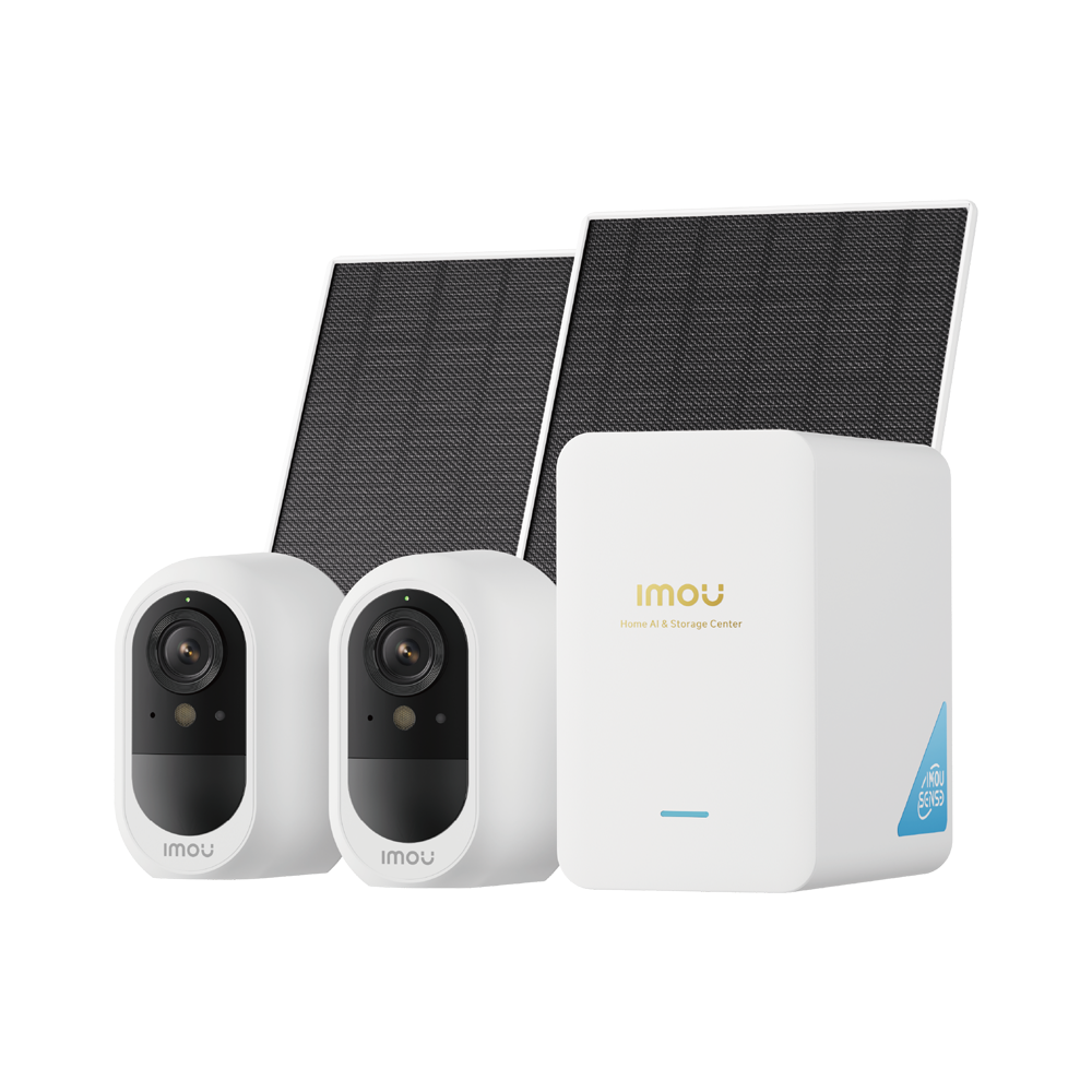FENIVA | Kit AOV Air 5MP con HUB e Pannello solare 3W - Compatibile con NVR IMOU - WiFi 6 Dual Band / 5000 mAh / Smart Full Color Night - PIR &amp; AOV / Rilevamento IMOU SENSE  - Smart Hub / Cross-Cam Video / 6 Canali 4K - Audio bidirezionale / Siren...