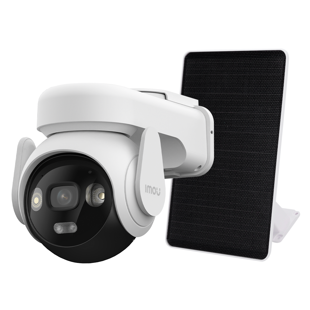 Kit Telecamera AOV PT 5 MP - 4G / WiFi / 10000 mAh / Pannello solare 9W - 3.6 mm / Autotracking / IR + Full Color - Audio bidirezionale / Sirena+Luci - IMOU SENSE persone  - Adatto per esterni IP66
