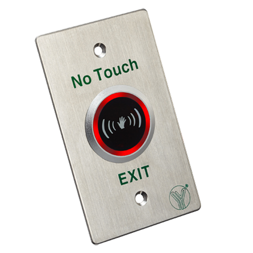 Pulsante di apertura contactless - Sensore infrarosso con LED indicatore - Testato 1.000.000 usi - NO/NC/COM | Montaggio a incasso o in superficie - Rango di rilevamento 4-12 cm - Realizzato in acciaio inox