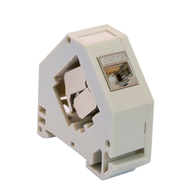 Connettore per cavi FTP - Connettore uscita RJ45 - Compatibile con FTP categoria 6A - Facile installazione senza necessità di strumenti - Montaggio su guida DIN