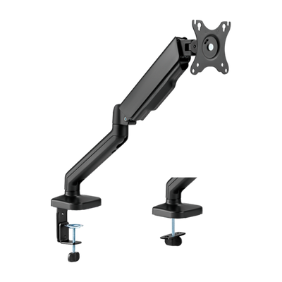 Supporto a braccio per monitor - Installazione a tavolo - Carico massimo 9Kg - Inclinazione -90º +90º - VESA 75x75mm - VESA 100x100mm