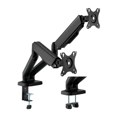 Supporto per doppio monitor - Installazione a tavolo - Carico massimo 9 Kg/braccio - Inclinazione -90º +90º - VESA 75x75mm - VESA 100x100mm