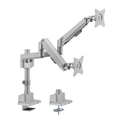 Supporto per doppio monitor - Installazione a tavolo - Carico massimo 9 Kg/braccio - Inclinazione -45º +45º - VESA 75x75mm - VESA 100x100mm