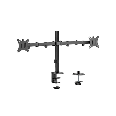 Palo per doppio monitor - Installazione a tavolo - Carico massimo 9Kg - Inclinazione -45º +45º - VESA 75x75 - VESA 100x100mm
