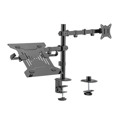 Supporto a braccio per monitor e PC - Installazione a tavolo - Carico massimo 9Kg - Inclinazione -45º +45º - VESA 75x75 - VESA 100x100mm