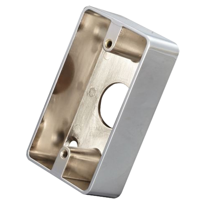 Box per pulsante - Compatibile con la selezione dei prodotti - Installazione di superficie - Realizzato in lega di zinco - Resistente e duraturo - Foro di collegamento