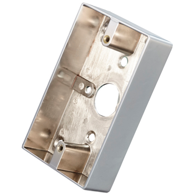 Box per pulsante - Compatibile con ISK-841D - Installazione di superficie - Realizzato in lega di zinco - Resistente e duraturo - Foro di collegamento