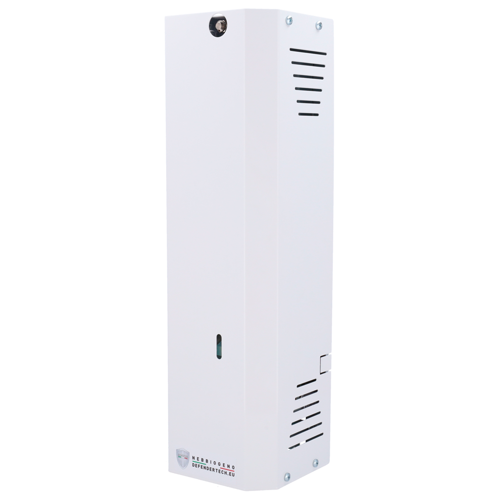 Nebbiogeno Defendertech - 2 relè Ajax installati per l'attivazione e lo sparo - 200 m3 in 60" - Batteria non inclusa - Fino a 3.5 minuti di capacità - Non lascia tracce dopo l'erogazione della nebbia