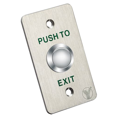 Pulsante di liberazione porta - Uso professionale - Testato 500.000 usi - NO/NC/COM | Montaggio a incasso o in superficie - Misure 86 (H) x 50 (l) x 29 (P) mm - Realizzato in acciaio inox