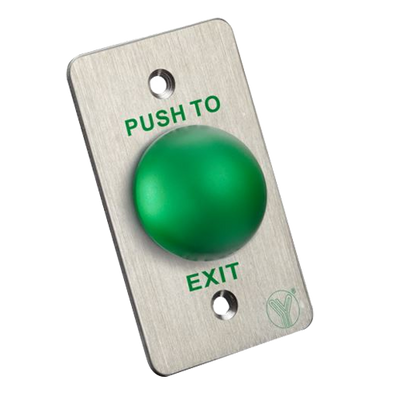 Pulsante di liberazione porta - Tipo semisfera - Testato 500.000 usi - NO/NC/COM | Montaggio a incasso o in superficie - Misure 86 (H) x 50 (l) x 40 (P) mm - Realizzato in acciaio inox