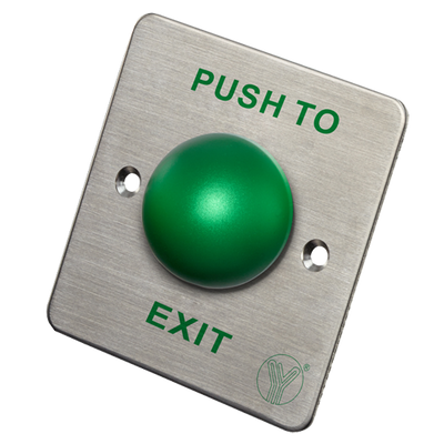 Pulsante di liberazione porta - Tipo semisfera - Testato 500.000 usi - NO/NC/COM | Montaggio a incasso o in superficie - Misure 86 (H) x 86 (l) x 40 (P) mm - Realizzato in acciaio inox