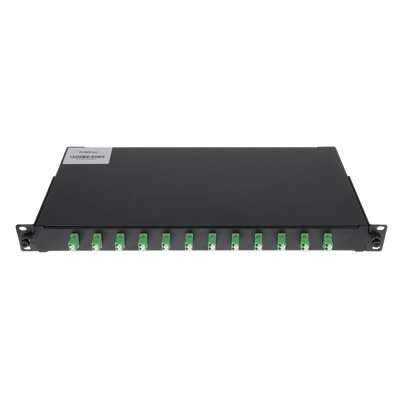 Patch panel de fibra  - 12 puertos LC/APC Duplex - Bandeja de empalme (sin pigtail) - Formato enrackable - Tamaño 1U para facilitar la instalación