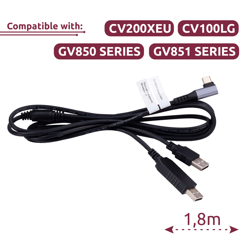Cavo di debug - Cavo di debug 2 in 1 per la configurazione - Da L Tipo-C a USB e USB Tipo-C - Lunghezza 1.8M
