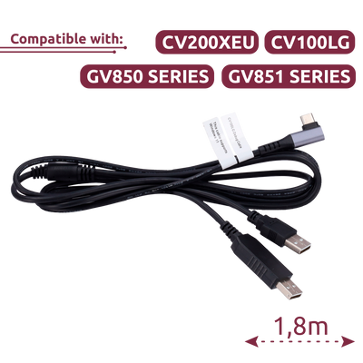 Cavo di debug - Cavo di debug 2 in 1 per la configurazione - Da L Tipo-C a USB e USB Tipo-C - Lunghezza 1.8M