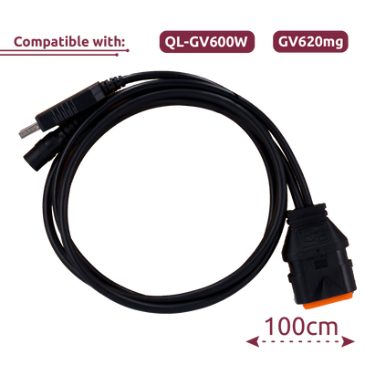 Cavo di configurazione - Compatibile con QL-GV600W &amp; GV620mg - Lunghezza 100cm - Alimentatore 12V DC 1A