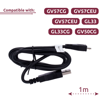 Cavo micro USB 100CM - Per la configurazione e l'aggiornamento del firmware - Compatibile con GV57CG/GV57CEU/GL33/GL33CG/GV50CG