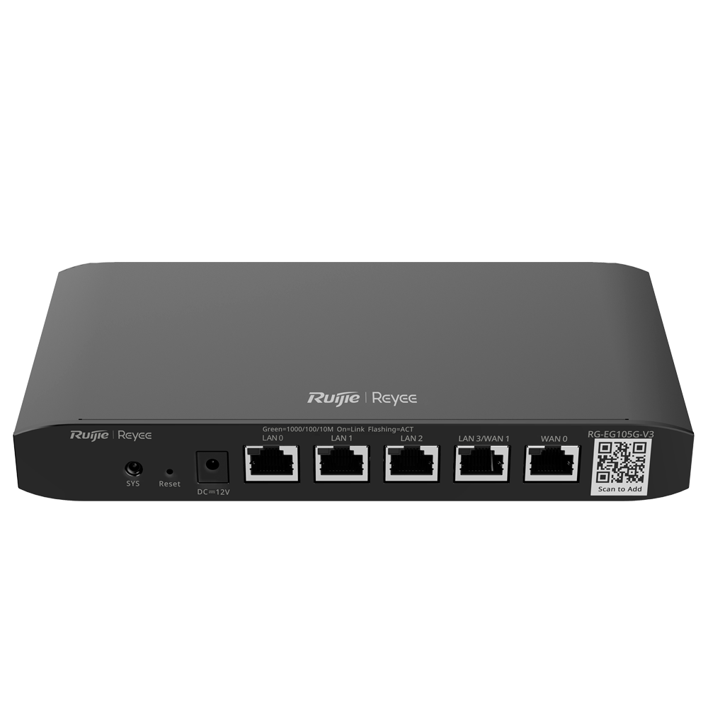 Reyee Router Controller Cloud - 5 Porte RJ45 10/100 /1000 Mbps - Supporta fino a 2 WAN per il failover o il bilanciamento - Fino a 600 Mbps di larghezza di banda - Server VPN IPSec