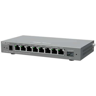 Reyee Router Controller Managed - 8 Porte RJ45 10/100 /1000 Mbps - 1 Porta SFP LAN/WAN - Supporta fino a 4 WAN per il failover o il bilanciamento - Fino a 600 Mbps di larghezza di banda - Server VPN IPSec
