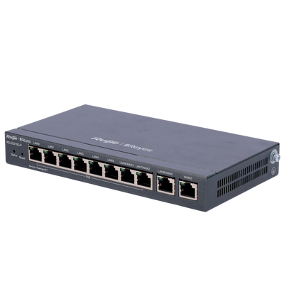 Reyee Router PoE Controller Cloud - 8 Porte PoE+ RJ45 GE + 2 Porte RJ45 GE - 10 Porte RJ45 10/100 /1000 Mbps - Supporta fino a 4 WAN per il failover o il bilanciamento - Fino a 600 Mbps di larghezza di banda - Server VPN IPSec