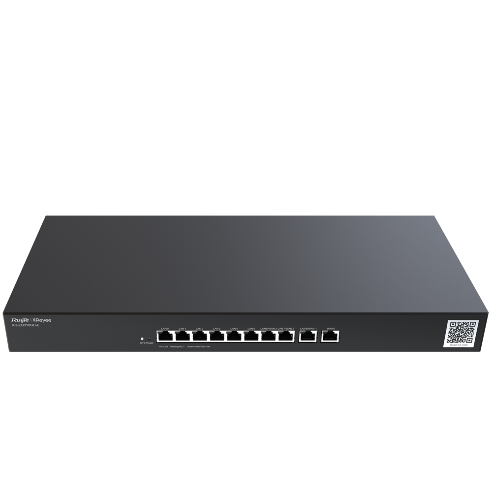 Reyee Router Controller Cloud - 9 Porte  LAN + 1 Porta WAN - 10 Porte RJ45 10/100 /1000 Mbps - Supporta fino a 4 WAN per il failover o il bilanciamento - Fino a 1500 Mbps di larghezza di banda - Server VPN IPSec