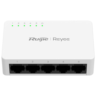 Reyee Switch da Tavolo - Alloggiamento in Plastica - 5 porte RJ45 - Velocità 10/100 Mbps - Plug and Play - Tecnologia a risparmio energetico