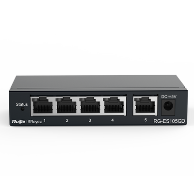 Reyee Switch da Tavolo - Alloggiamento in Metallo - 5 porte RJ45 - Velocità 10/100/1000 Mbps - Plug and Play - Tecnologia a risparmio energetico