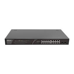 Reyee Switch PoE da Tavolo - 16 Porte RJ45 + 2 Uplink SFP - 16 Porte Gigabit + 2 Porte Gigabit - 16 Porte PoE+ 802.3af/at | Potenza totale 247W - Isolamento porte / Controllo del flusso - Plug and Play