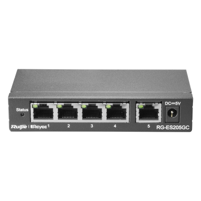 Reyee Switch Cloud - 5 porte RJ45 Gigabit - Velocità della porta 10/100/1000 Mbps - Plug &amp; Play - VLAN/Port Isolation/Loop Detection - Limite di Velocità della Porta